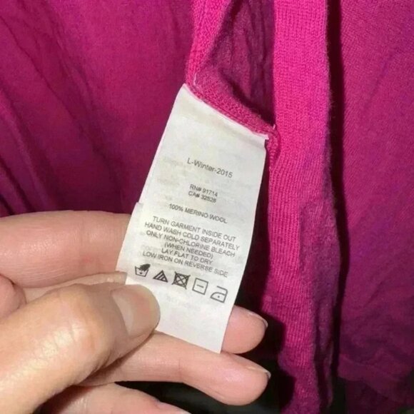 Armani Exchange Woman’s 100% Merino Wool Wrap Sweater Cardigan Pink Sz XS - Picture 6 of 9